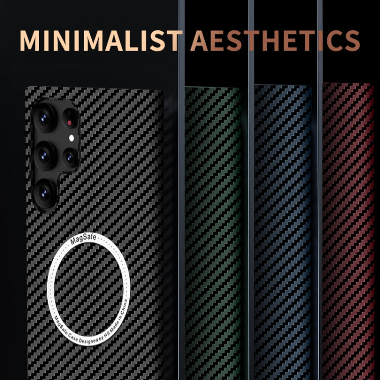 For Samsung Galaxy S22 Plus 5G Carbon Fiber Texture MagSafe Magnetic Phone Case(Black) - Galaxy S22+ 5G Cases by PMC TechLife | Online Shopping South Africa | PMC TechLife | Buy Now Pay Later Mobicred