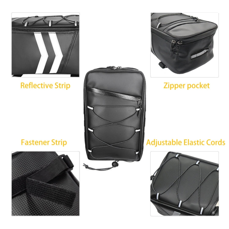 Motorcycle Waterproof PU Leather Rack Rear Carrier Bag, Capacity: 8L with Rain Cover - Bags & Luggages by PMC Jewellery | Online Shopping South Africa | PMC Jewellery