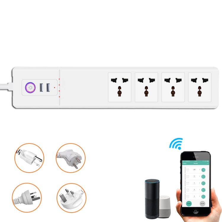 ZigBee 16A SM-SO306-M 4 Holes + 2 USB Multi-purpose Smart Power Strip(UK Plug) - Smart Socket by PMC TechLife | Online Shopping South Africa | PMC TechLife