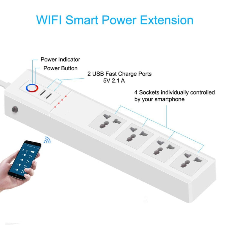 ZigBee 16A SM-SO306-M 4 Holes + 2 USB Multi-purpose Smart Power Strip(EU Plug) - Smart Socket by PMC TechLife | Online Shopping South Africa | PMC TechLife