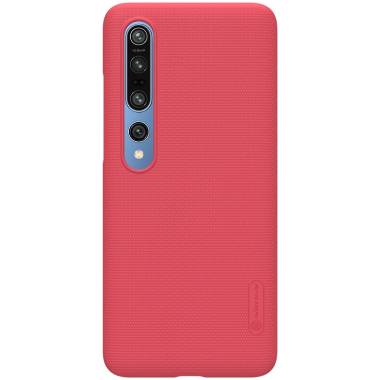 For Xiaomi Mi 10 5G / Mi 10 Pro 5G NILLKIN Frosted Concave-convex Texture PC Case(Red) - Xiaomi Cases by NILLKIN | Online Shopping South Africa | PMC Jewellery