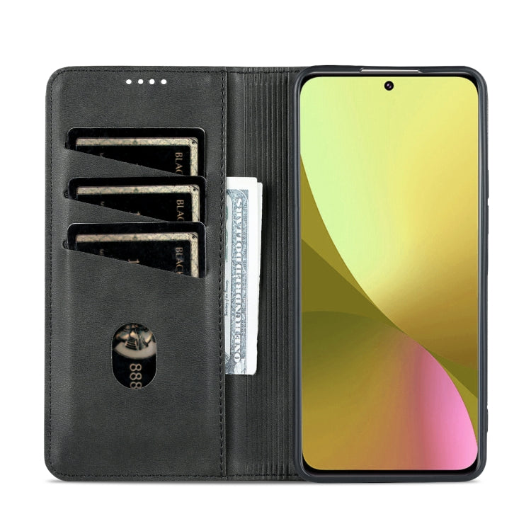 For Xiaomi 12 Lite AZNS Magnetic Calf Texture Leather Phone Case(Black) - free shipping - PMC TechLife - Order now!