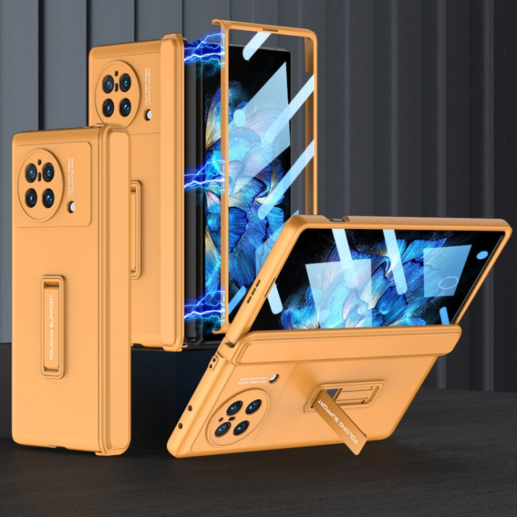 For vivo X Fold GKK Magnetic Hinge Flip Phone Case with Holder(Orange) - vivo Cases by GKK | Online Shopping South Africa | PMC TechLife | Buy Now Pay Later Mobicred