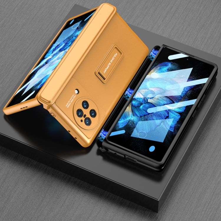 For vivo X Fold GKK Magnetic Hinge Flip Phone Case with Holder(Orange) - vivo Cases by GKK | Online Shopping South Africa | PMC TechLife | Buy Now Pay Later Mobicred
