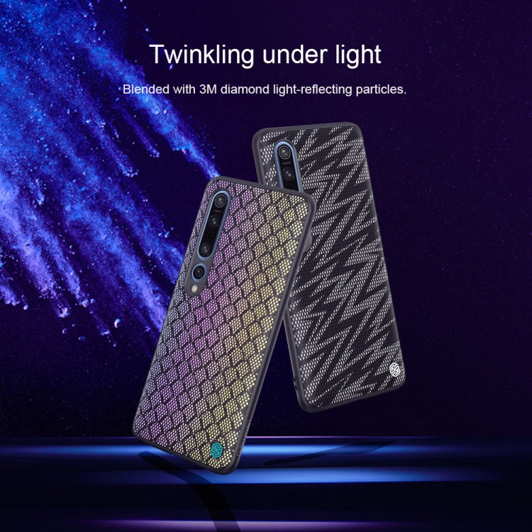 For Xiaomi Mi 10 Pro NILLKIN Glorious Series TPU + PC 3D Geometric Texture Reflective Mobile Phone Protective Case(Silver Light) - Xiaomi Cases by NILLKIN | Online Shopping South Africa | PMC Jewellery