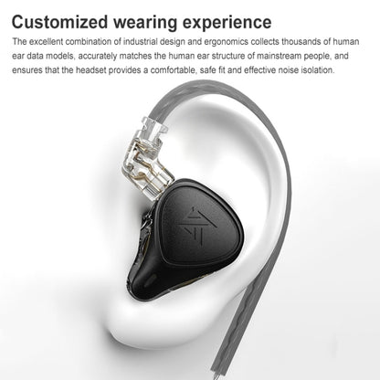 KZ-ZEX PRO 1.2m Electrostatic Coil Iron Hybrid In-Ear Headphones, Style:Without Microphone(Black) - In Ear Wired Earphone by KZ | Online Shopping South Africa | PMC Jewellery | Buy Now Pay Later Mobicred