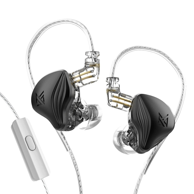 KZ-ZEX 1.2m Electrostatic Dynamic In-Ear Sports Music Headphones, Style:With Microphone(Black) - In Ear Wired Earphone by KZ | Online Shopping South Africa | PMC Jewellery | Buy Now Pay Later Mobicred