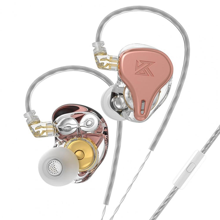 KZ-DQ6S 1.2m Three-Unit Dynamic Subwoofer In-Ear Headphones, Style:With Microphone(Pink) - In Ear Wired Earphone by KZ | Online Shopping South Africa | PMC Jewellery