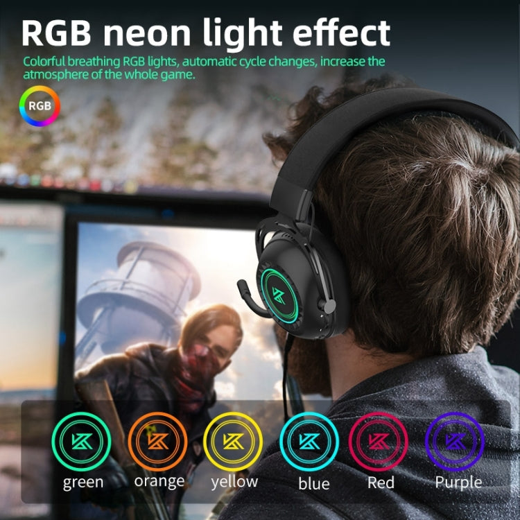 KZ-GP20 Bluetooth/2.4G Dual Mode Gaming RGB Lighting Headphones(Black) - Headset & Headphone by KZ | Online Shopping South Africa | PMC Jewellery