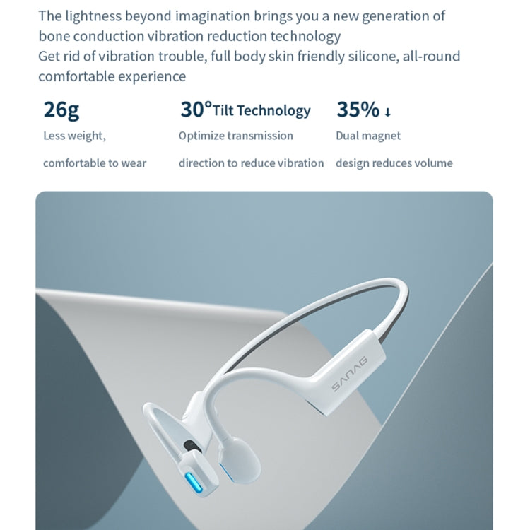 Sanag A7S  Bone Conduction Portable Sports Bluetooth Headset(White) - Sport Earphone by Sanag | Online Shopping South Africa | PMC Jewellery