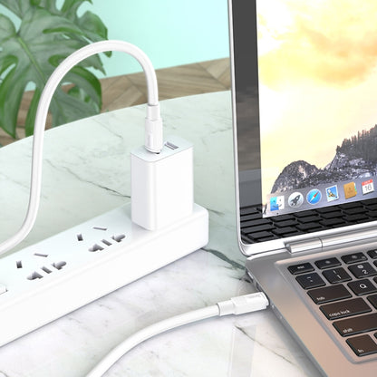 hoco X84 60W USB-C / Type-C to USB-C / Type-C Solid Charging Data Cable，Length：1m(White) - USB-C & Type-C Cable by hoco | Online Shopping South Africa | PMC Jewellery