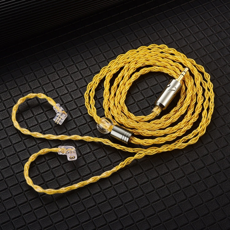 QKZ T1 8 Core TC Silver Plated 3.5mm 0.75mm 2PIN HIFI Earphone Update Cable(Yellow) - Cable & Splitter by QKZ | Online Shopping South Africa | PMC Jewellery | Buy Now Pay Later Mobicred