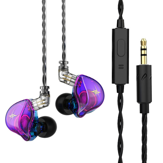 QKZ ZXT Sports In-ear Wired Control Plug HIFI Stereo Stage Monitor Earphone, Style:with Mic(Colorful) - In Ear Wired Earphone by QKZ | Online Shopping South Africa | PMC Jewellery | Buy Now Pay Later Mobicred