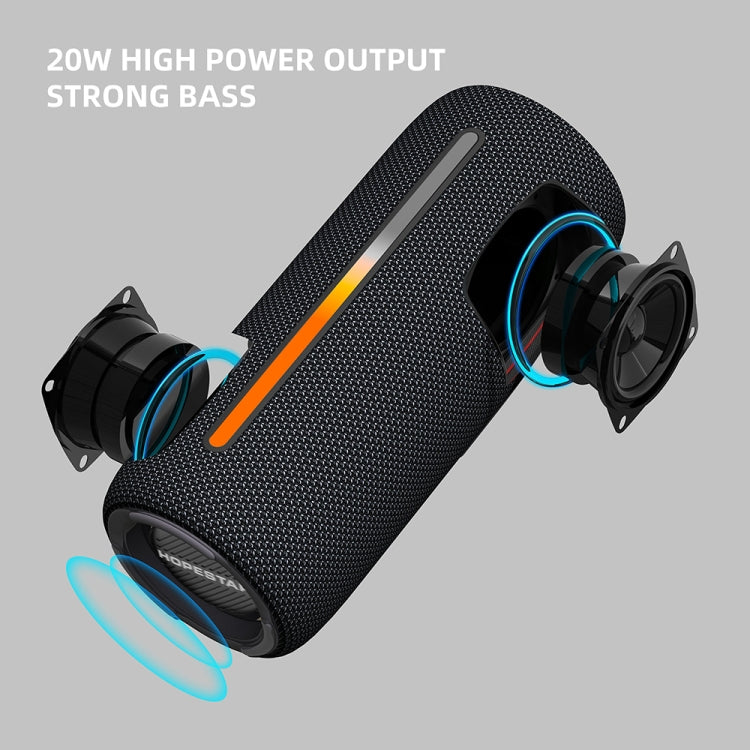 HOPESTAR P37 Outdoor Portable RGB Light Waterproof Wireless Bluetooth Speaker(Grey) - Waterproof Speaker by HOPESTAR | Online Shopping South Africa | PMC Jewellery | Buy Now Pay Later Mobicred