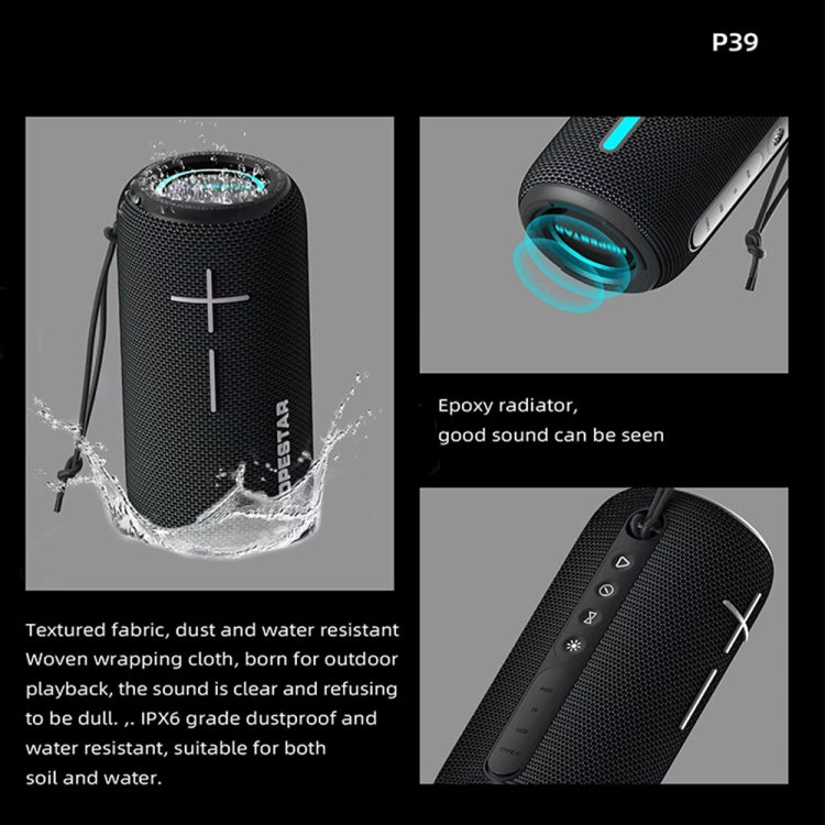 HOPESTAR P39 Outdoor Waterproof RGB Light Wireless Bluetooth Speaker(Grey) - Waterproof Speaker by HOPESTAR | Online Shopping South Africa | PMC Jewellery | Buy Now Pay Later Mobicred