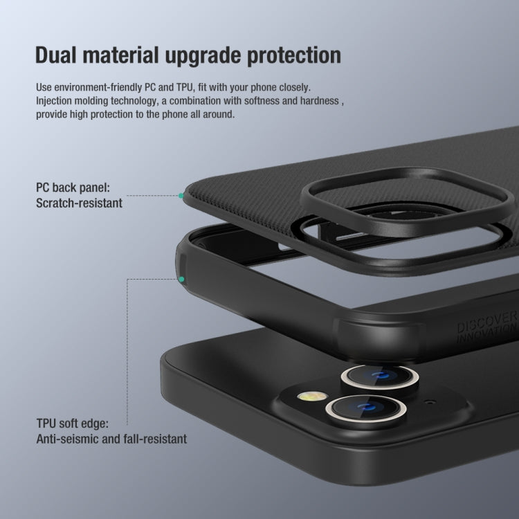 For iPhone 14 Plus NILLKIN Frosted Shield Pro PC + TPU Phone Case (Black) - iPhone 14 Plus Cases by NILLKIN | Online Shopping South Africa | PMC TechLife