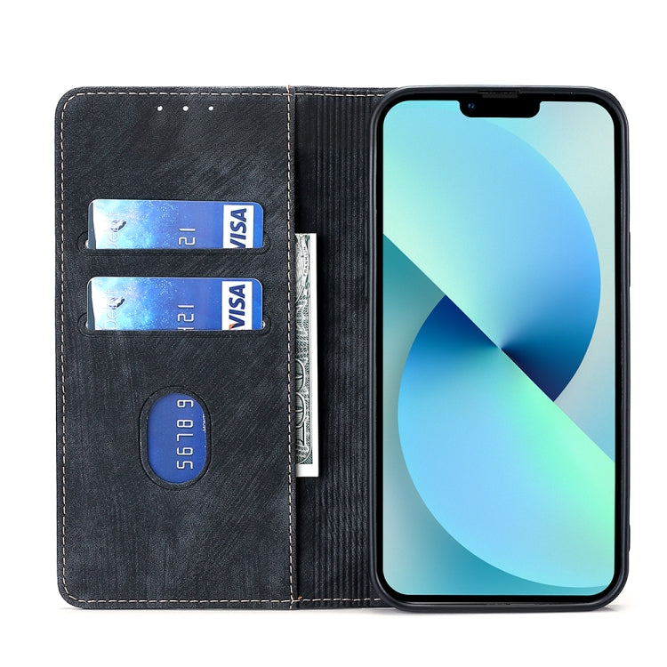 For LG Velvet RFID Anti-theft Brush Magnetic Leather Phone Case(Black) - LG Cases by PMC TechLife | Online Shopping South Africa | PMC TechLife | Buy Now Pay Later Mobicred