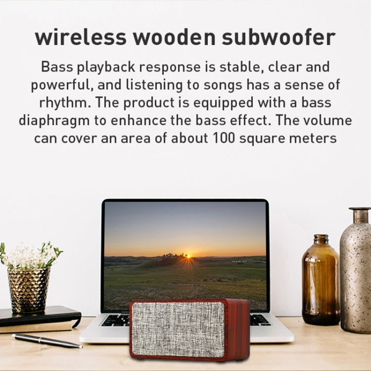 Q2 Subwoofer Wooden Wireless Bluetooth Speaker(Walnut) - Desktop Speaker by PMC TechLife | Online Shopping South Africa | PMC TechLife