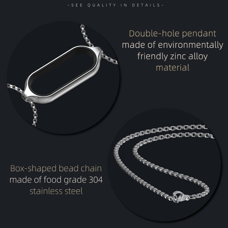 For Xiaomi Mi Band 7 / 7 NFC MIJOBS Metal Pendant Stainless Steel Watch Necklace (Silver) - Watch Bands by MIJOBS | Online Shopping South Africa | PMC Jewellery | Buy Now Pay Later Mobicred