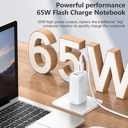 REMAX RP-U55 Territory Series 65W USB+Dual USB-C / Type-C Interface Fast Charger, Specification:UK Plug(White) - USB Charger by REMAX | Online Shopping South Africa | PMC Jewellery | Buy Now Pay Later Mobicred