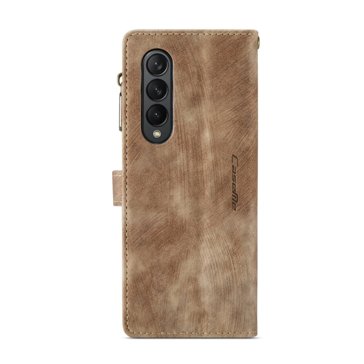 For Samsung Galaxy Z Fold4 5G CaseMe C30 Multifunctional Card Slots Zipper Phone Leather Phone Case(Brown) - Galaxy Z Fold4 5G Cases by CaseMe | Online Shopping South Africa | PMC Jewellery | Buy Now Pay Later Mobicred