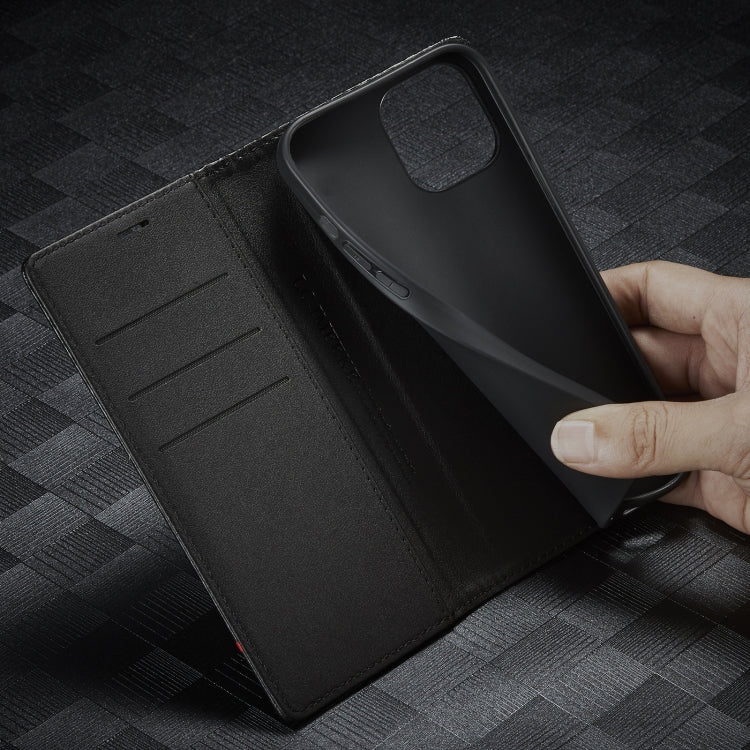 For iPhone 14 LC.IMEEKE Carbon Fiber PU + TPU Leather Case (Horizontal Black) - iPhone 14 Cases by LC.IMEEKE | Online Shopping South Africa | PMC TechLife | Buy Now Pay Later Mobicred