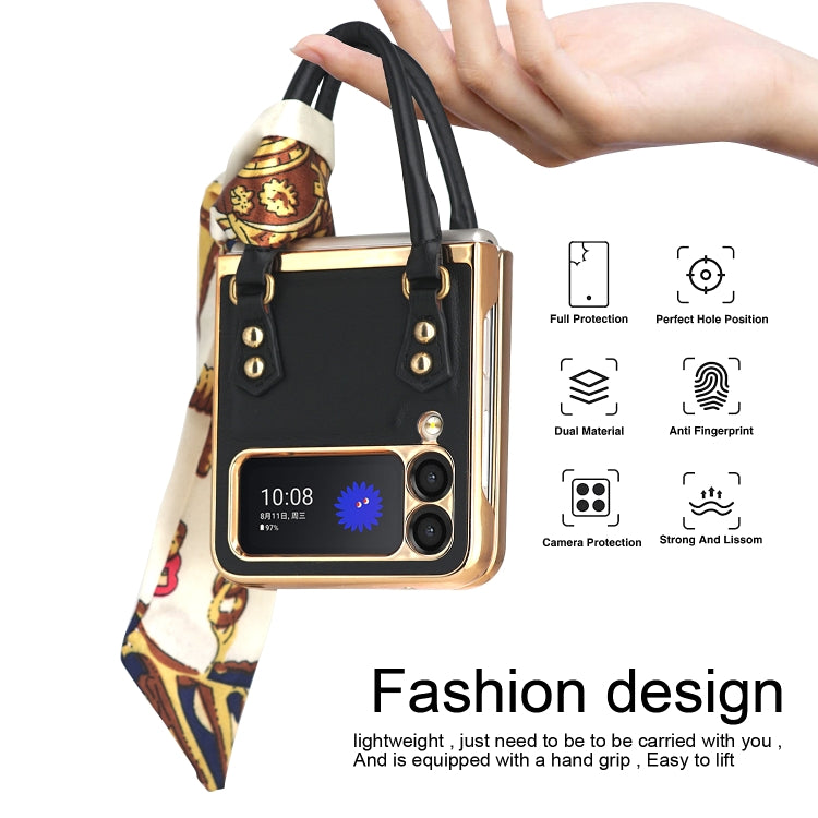 For Samsung Galaxy Z Flip3 5G GKK Handbag Design Leather + PC Phone Case(Black) - free shipping - PMC TechLife - Order now!