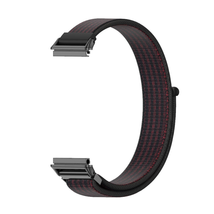 For Huawei Band 7 / 7 NFC Mijobs Breathable Nylon Watch Band(Black Red) - Watch Bands by MIJOBS | Online Shopping South Africa | PMC TechLife | Buy Now Pay Later Mobicred