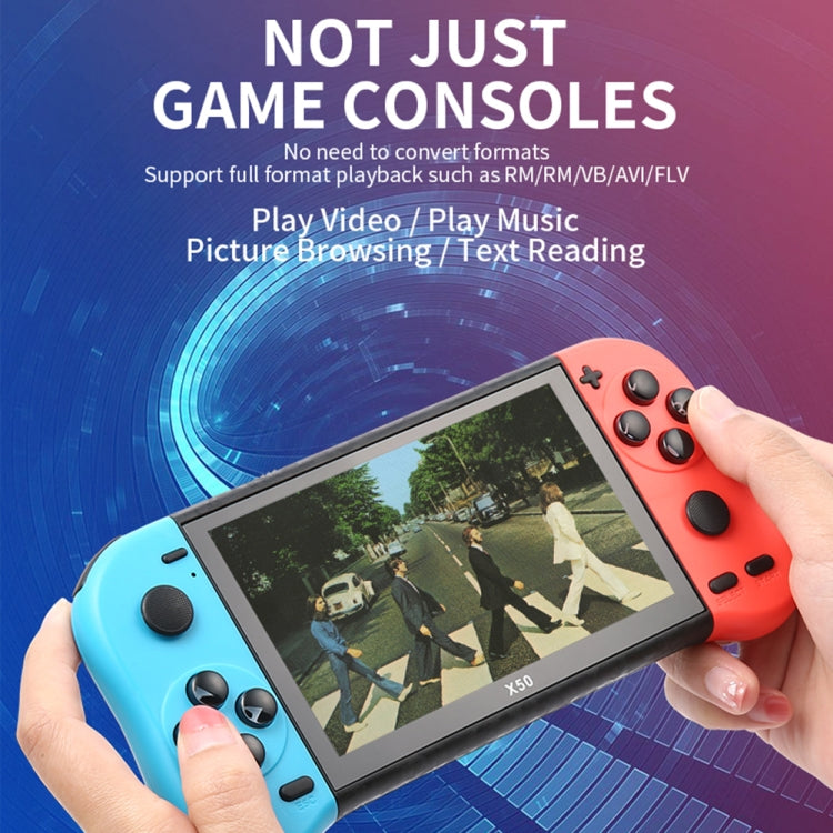 X50 5.1 inch Screen Handheld Retro Game Console 8G Memory with 6000+ Games(Black) - free shipping - PMC TechLife - Order now!