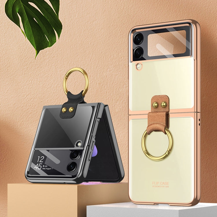 For Samsung Galaxy Z Flip4 GKK Integrated Electroplating Phone Case with Ring(Transparent) - free shipping - PMC TechLife - Order now!