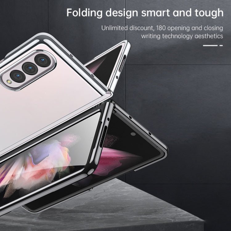 For Samsung Galaxy Z Fold4 SULADA Shockproof Plating PC Transparent Protective Case(Blue) - Galaxy Z Fold4 5G Cases by SULADA | Online Shopping South Africa | PMC TechLife