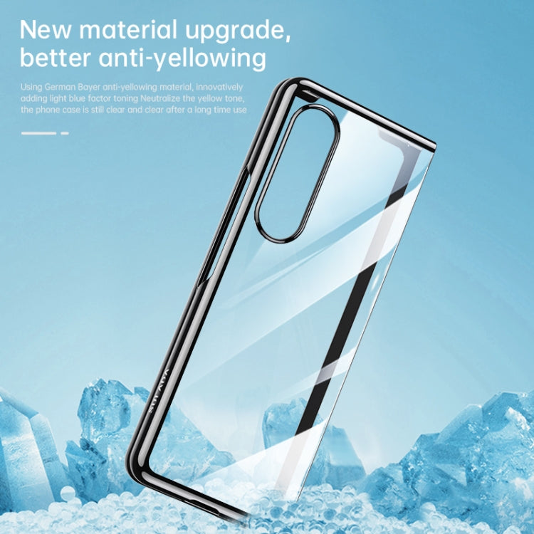 For Samsung Galaxy Z Fold4 SULADA Shockproof Plating PC Transparent Protective Case(Silver) - Galaxy Z Fold4 5G Cases by SULADA | Online Shopping South Africa | PMC TechLife