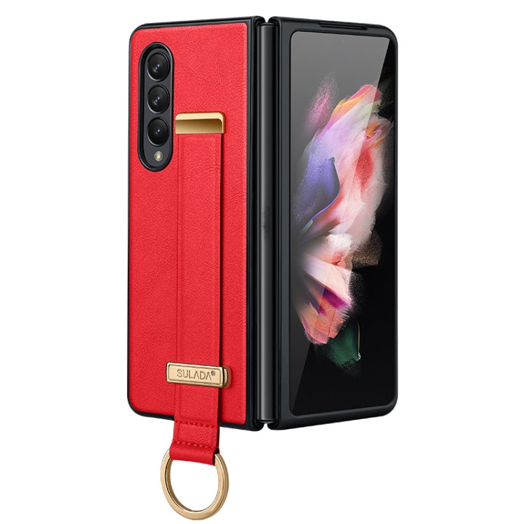 For Samsung Galaxy Z Fold4 SULADA Cool Series PC + Leather Texture Skin Feel Shockproof Phone Case(Red) - Galaxy Z Fold4 5G Cases by SULADA | Online Shopping South Africa | PMC TechLife