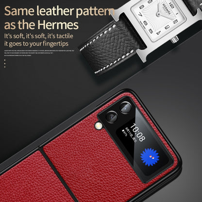 For Samsung Galaxy Z Flip4 SULADA Shockproof TPU + Handmade Leather Phone Case(Red) - Galaxy Z Flip4 5G Cases by SULADA | Online Shopping South Africa | PMC Jewellery