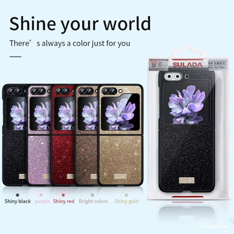 For Samsung Galaxy Z Flip5 SULADA Shockproof TPU + Handmade Leather Phone Case(Red) - Galaxy Z Flip5 Cases by SULADA | Online Shopping South Africa | PMC TechLife