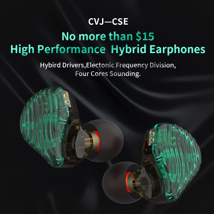 CVJ-CSE Ring Iron Hybrid Music Running Sports In-Ear Wired Headphone, Style:With Mic(Black) - In Ear Wired Earphone by CVJ | Online Shopping South Africa | PMC Jewellery