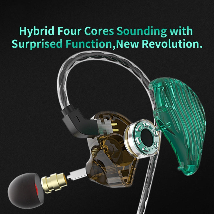 CVJ-CSE Ring Iron Hybrid Music Running Sports In-Ear Wired Headphone, Style:Without Mic(Green) - In Ear Wired Earphone by CVJ | Online Shopping South Africa | PMC Jewellery