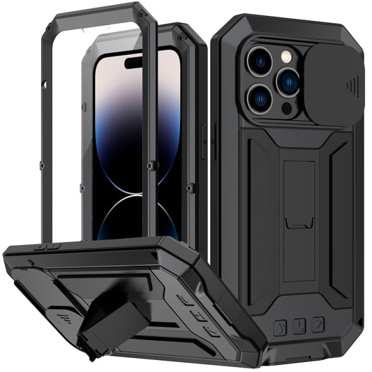 For iPhone 14 Pro R-JUST Shockproof Life Waterproof Dust-proof Case(Black) - iPhone 14 Pro Cases by R-JUST | Online Shopping South Africa | PMC Jewellery | Buy Now Pay Later Mobicred