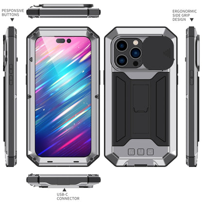 For iPhone 14 Pro Max R-JUST Shockproof Life Waterproof Dust-proof Case (Silver) - iPhone 14 Pro Max Cases by R-JUST | Online Shopping South Africa | PMC Jewellery | Buy Now Pay Later Mobicred