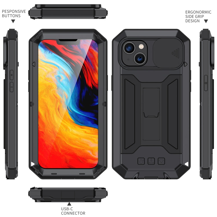 For iPhone 14 R-JUST Shockproof Life Waterproof Dust-proof Case (Black) - free shipping - PMC TechLife - Order now!