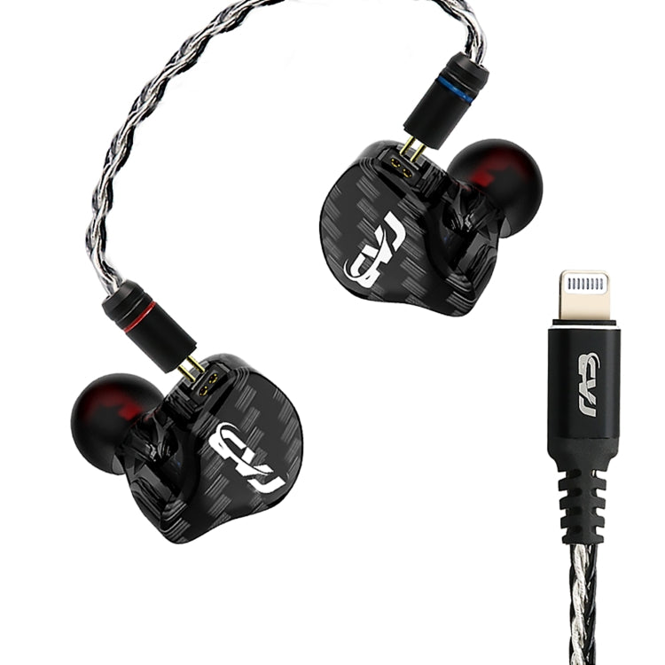 CVJ-CVM Dual Magnetic Ring Iron Hybrid Drive Fashion In-Ear Wired Earphone With Mic Version(Black) - In Ear Wired Earphone by CVJ | Online Shopping South Africa | PMC Jewellery