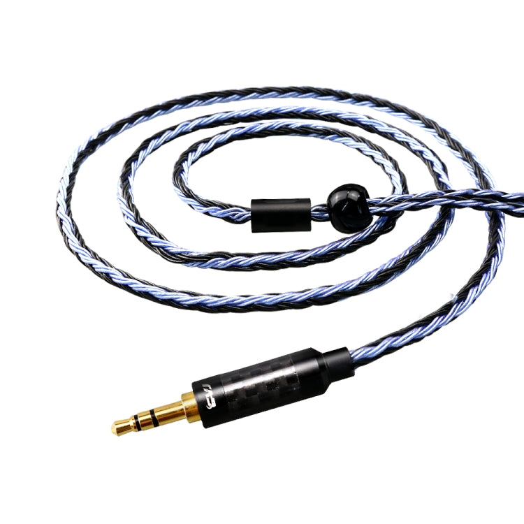 CVJ V3 1.2m 16 Cores Silver-plated 3.5mm Earphone Cable, Style:0.75mm(Black-Blue) - Cable & Splitter by CVJ | Online Shopping South Africa | PMC TechLife | Buy Now Pay Later Mobicred