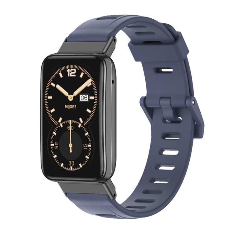 For Xiaomi Mi Band 7 Pro Mijobs Flat Hole TPU Watch Band(Blue Black) - Watch Bands by MIJOBS | Online Shopping South Africa | PMC TechLife | Buy Now Pay Later Mobicred