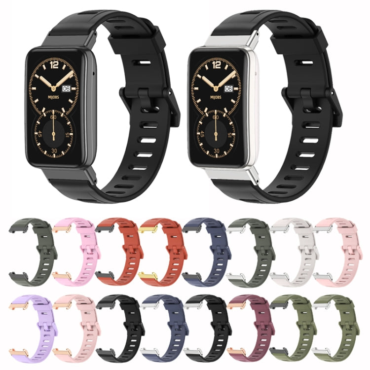 For Xiaomi Mi Band 7 Pro Mijobs Flat Hole TPU Watch Band(Blue Black) - Watch Bands by MIJOBS | Online Shopping South Africa | PMC TechLife | Buy Now Pay Later Mobicred