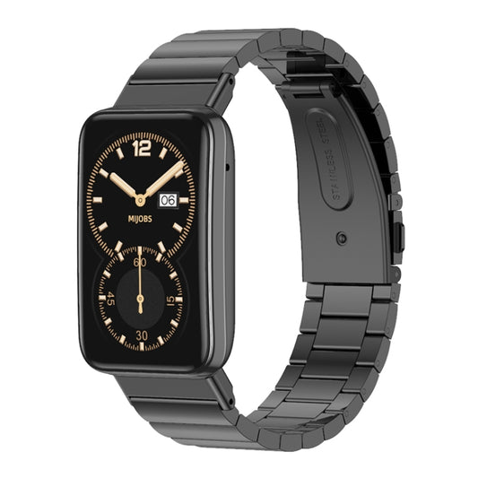 For Xiaomi Mi Band 7 Pro Mijobs Bamboo Stainless Steel Metal Watch Band(Black) - Watch Bands by MIJOBS | Online Shopping South Africa | PMC Jewellery | Buy Now Pay Later Mobicred