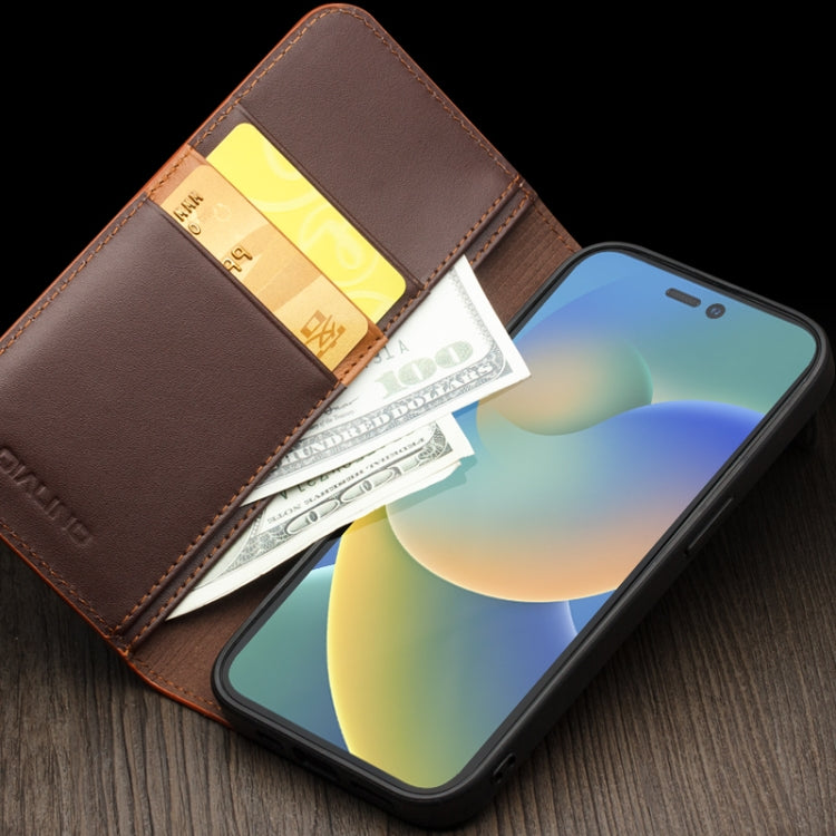For iPhone 14 QIALINO Business Horizontal Flip PU Phone Case (Black) - iPhone 14 Cases by QIALINO | Online Shopping South Africa | PMC TechLife | Buy Now Pay Later Mobicred