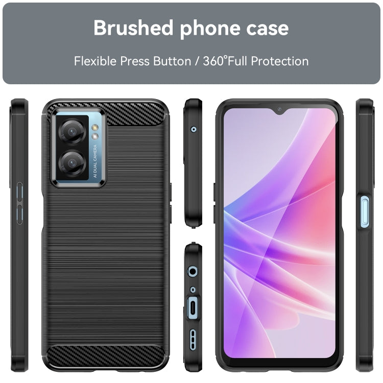 For OPPO A57S Carbon Fiber Brushed Texture TPU Case(Black) - OPPO Cases by PMC TechLife | Online Shopping South Africa | PMC TechLife