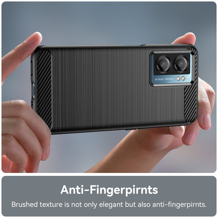 For OPPO A57S Carbon Fiber Brushed Texture TPU Case(Black) - OPPO Cases by PMC TechLife | Online Shopping South Africa | PMC TechLife