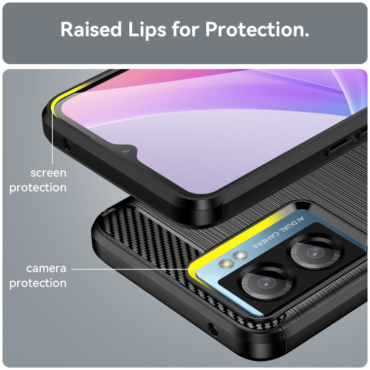 For OPPO A57S Carbon Fiber Brushed Texture TPU Case(Black) - OPPO Cases by PMC TechLife | Online Shopping South Africa | PMC TechLife