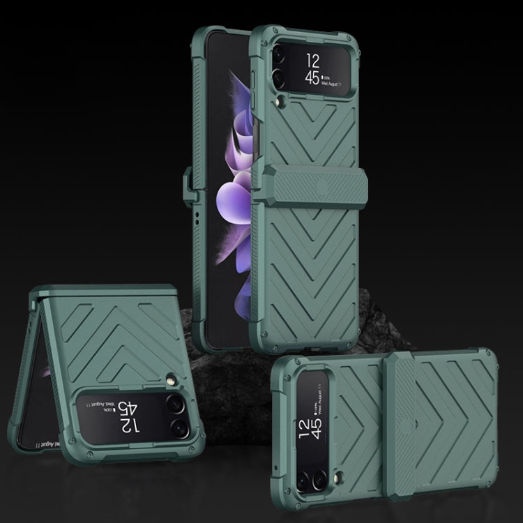 For Samsung Galaxy Z Flip4 GKK Magnetic Folding Swivel Armored Phone Case with Hinges(Forest Green) - Galaxy Z Flip4 5G Cases by GKK | Online Shopping South Africa | PMC Jewellery | Buy Now Pay Later Mobicred